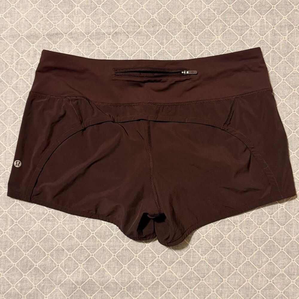 Lululemon Speed Up Shorts Womens 8 Brown Running 4” Lined Athletic Gym